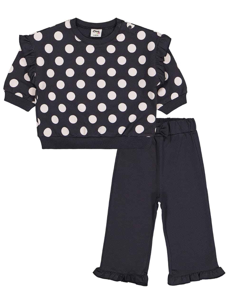 Ensemble bébé pois élégant