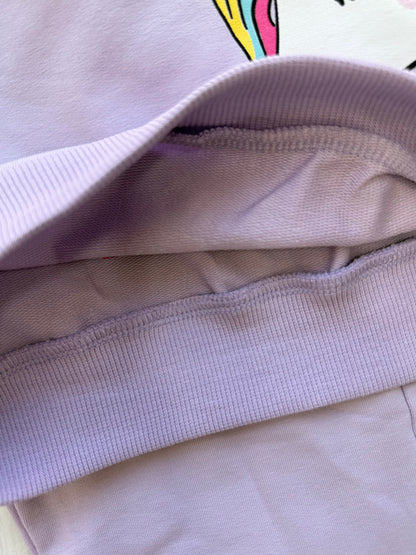 Ensemble fille violet avec motif licorne