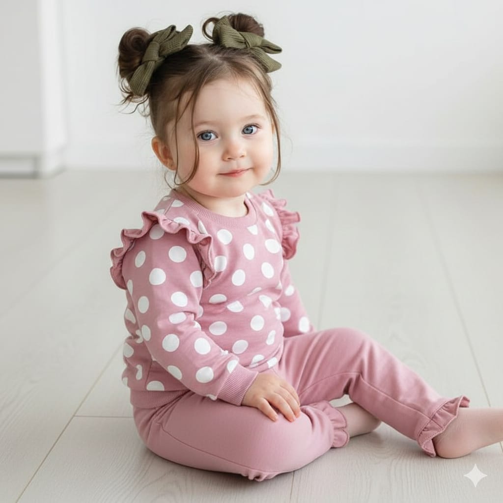 Ensemble bébé pois élégant