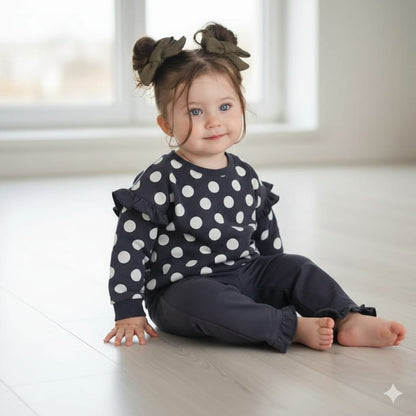 Ensemble bébé pois élégant