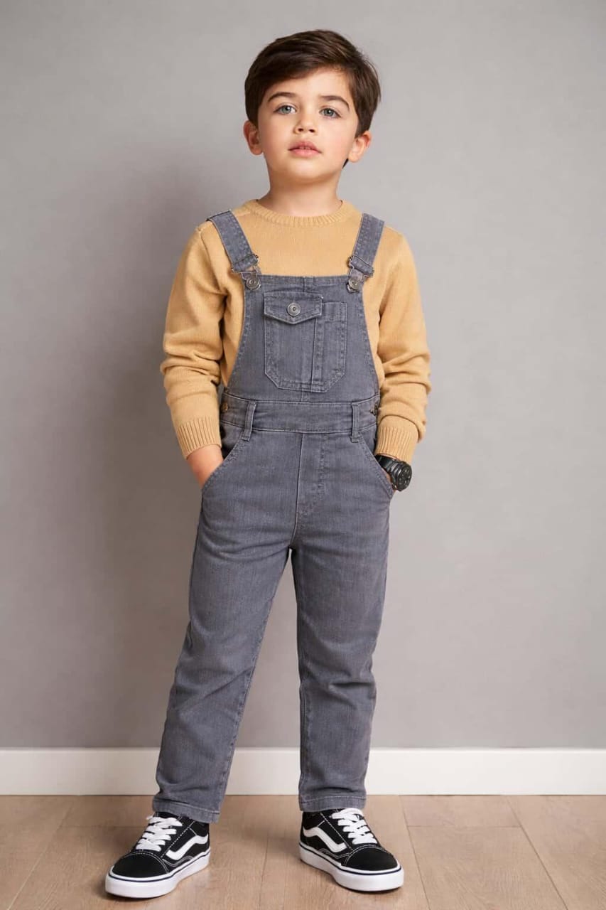 Salopette en jean gris